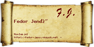 Fedor Jenő névjegykártya