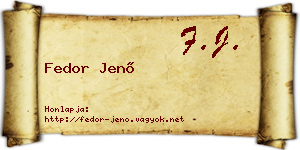 Fedor Jenő névjegykártya