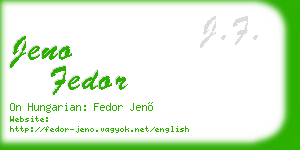 jeno fedor business card