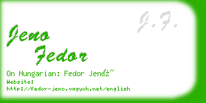 jeno fedor business card